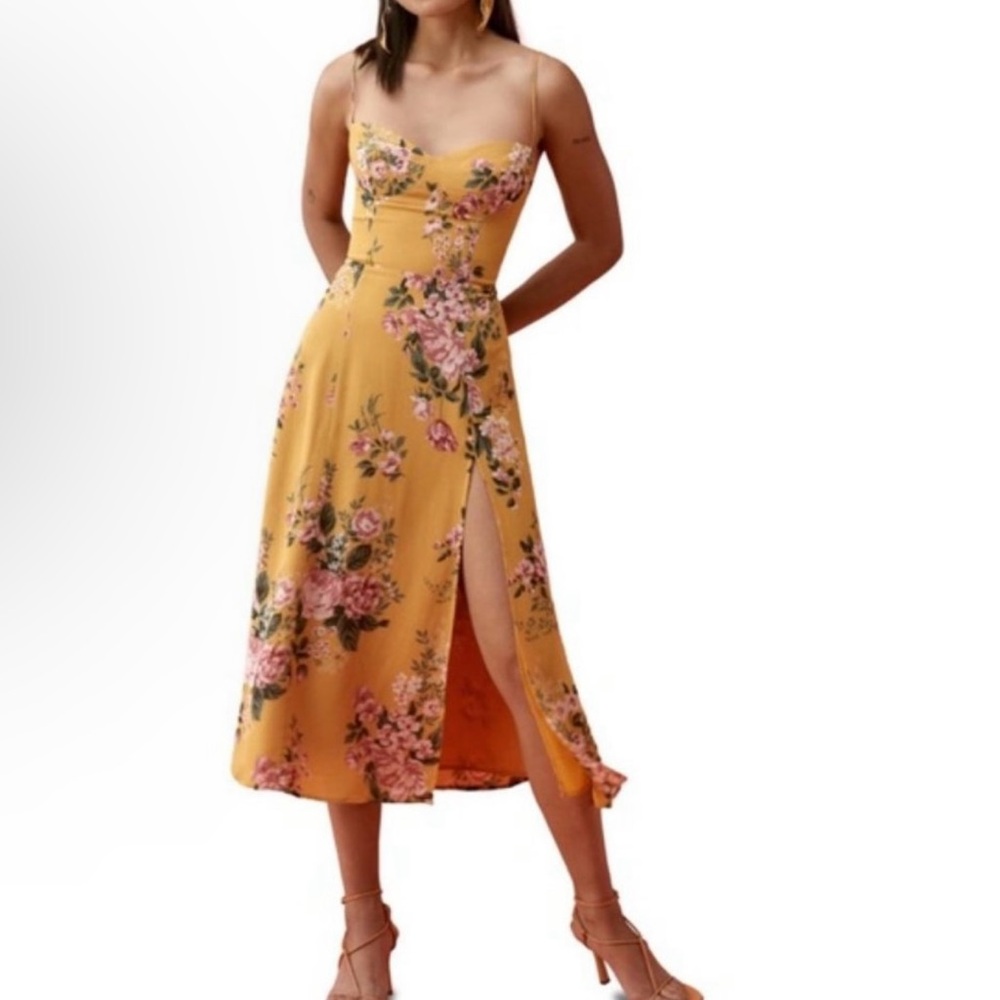 Reformation Juliette dress yellow floral